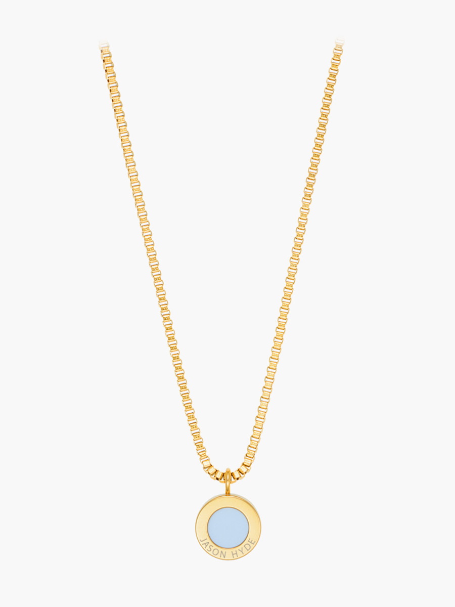 Collar Jason Hyde Chip Blanco Océano | Plata de Ley 925 / Baño de Oro 18K