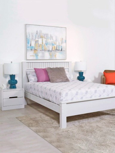 Cama Athenas Muebles el Bosque 2 Plazas | Blanco