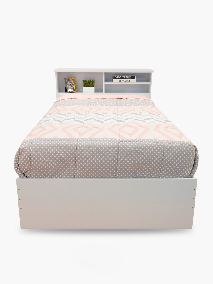 Cama Marisol Muebles el Bosque 1 ½ Plaza | Blanco