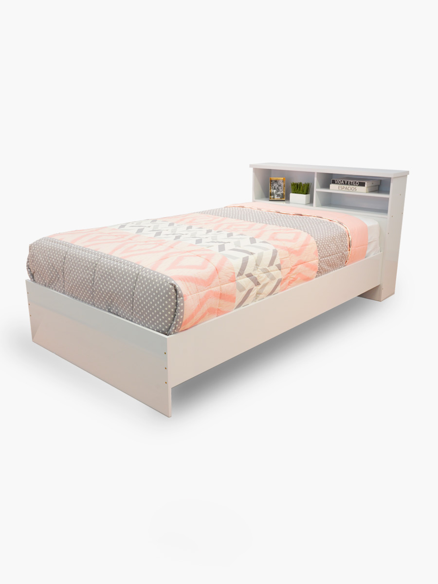 Cama Marisol Muebles el Bosque 1 ½ Plaza | Blanco