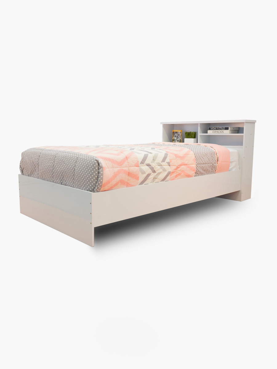 Cama Marisol Muebles el Bosque 1 ½ Plaza | Blanco