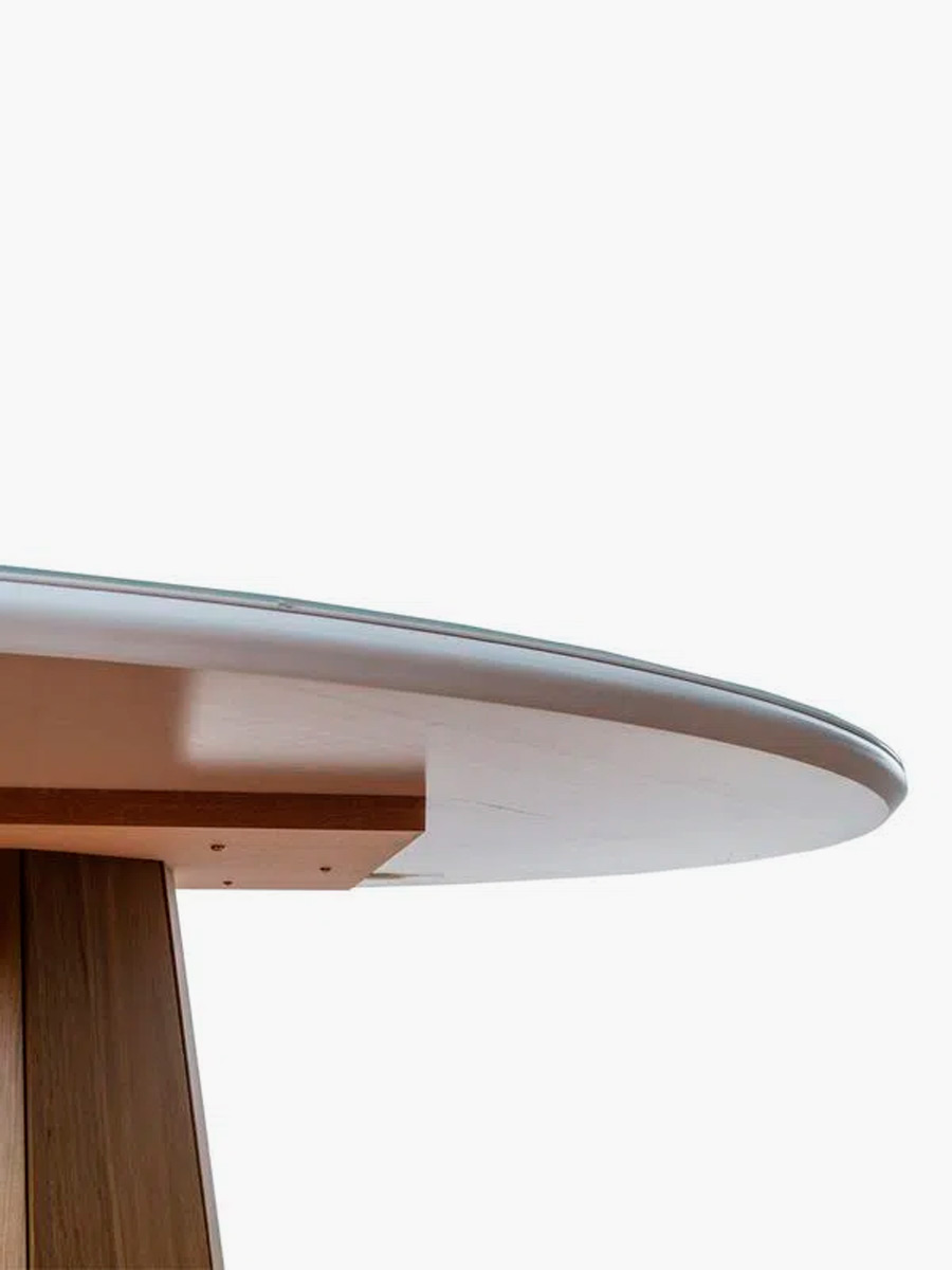 Mesa de comedor Isis redondo Muebles el Bosque | Café / Blanco