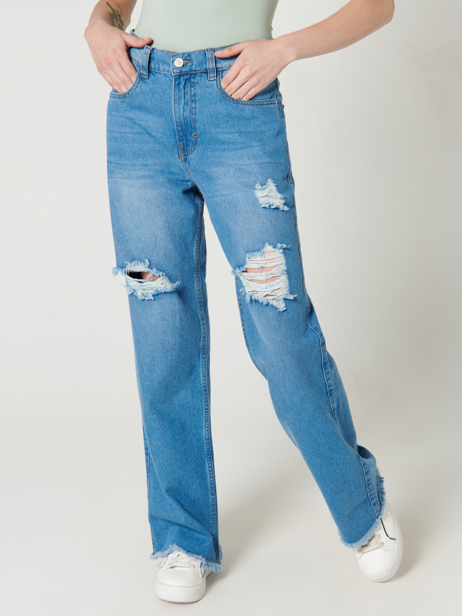 Jean Palazzo con rotos - Just Jeans