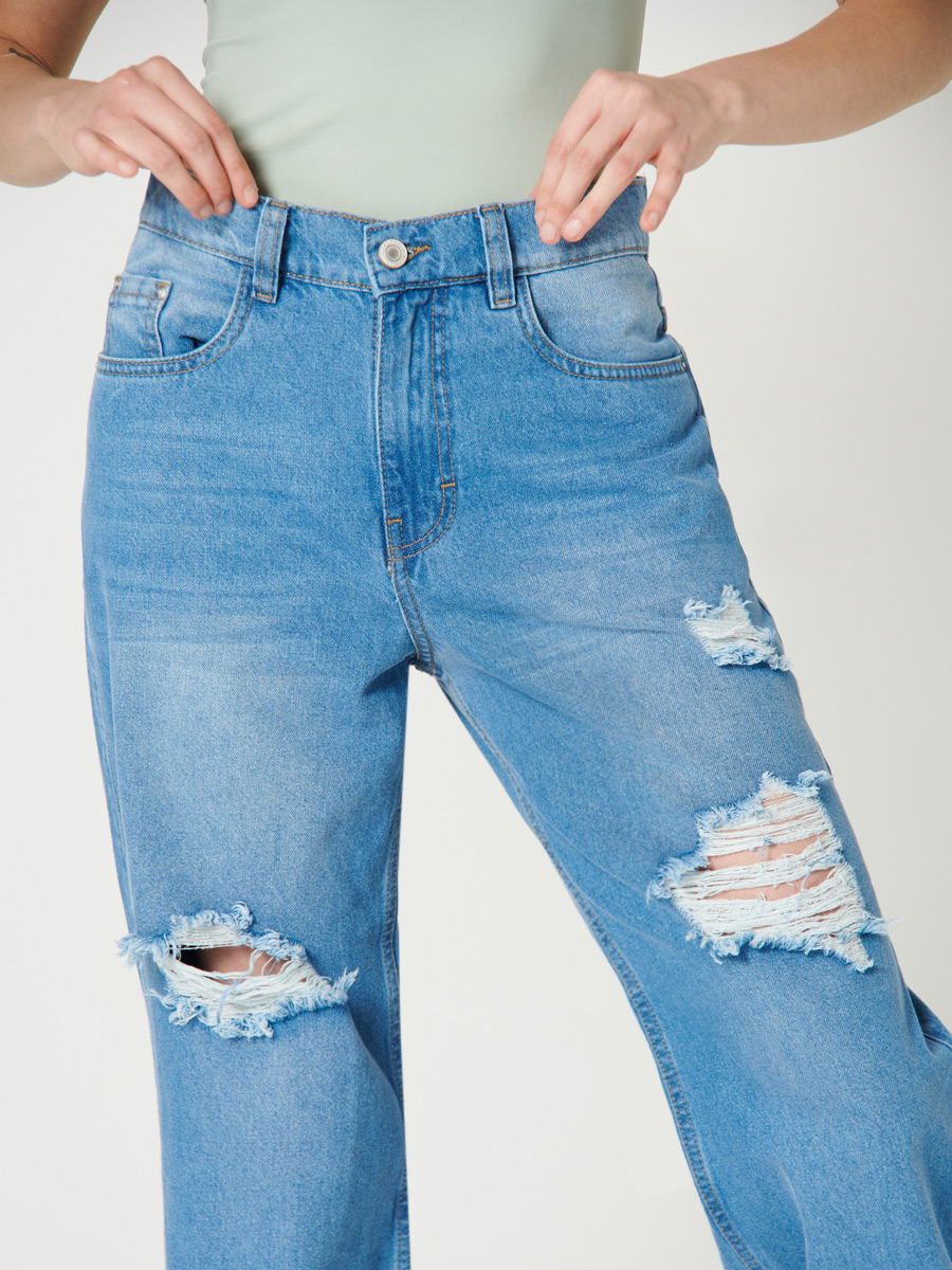 Jean Palazzo con rotos - Just Jeans
