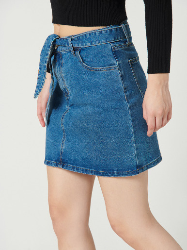 Falda Denim con lazo - Navigare