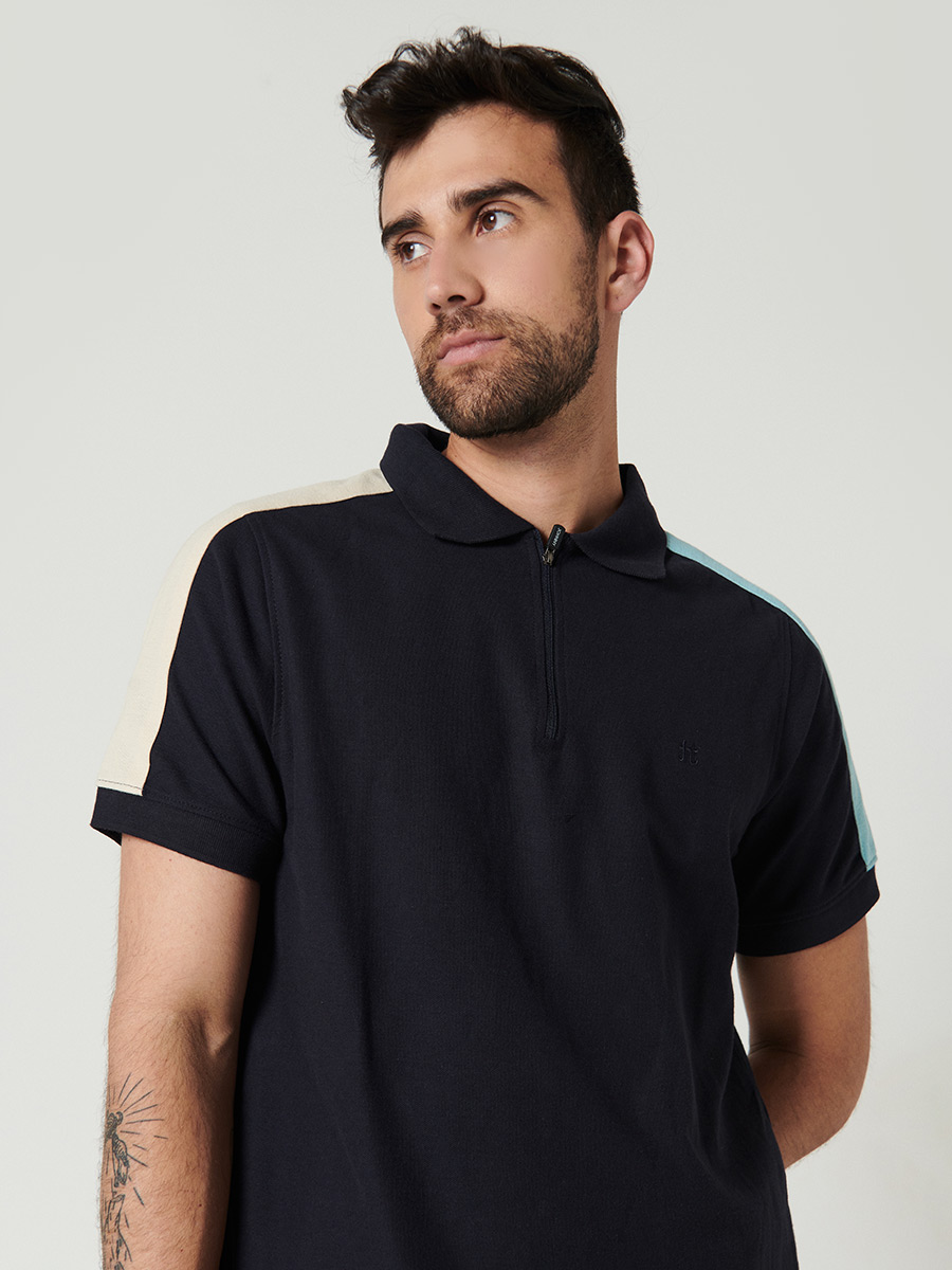 Johnny Cotton - Camiseta Polo con cierre