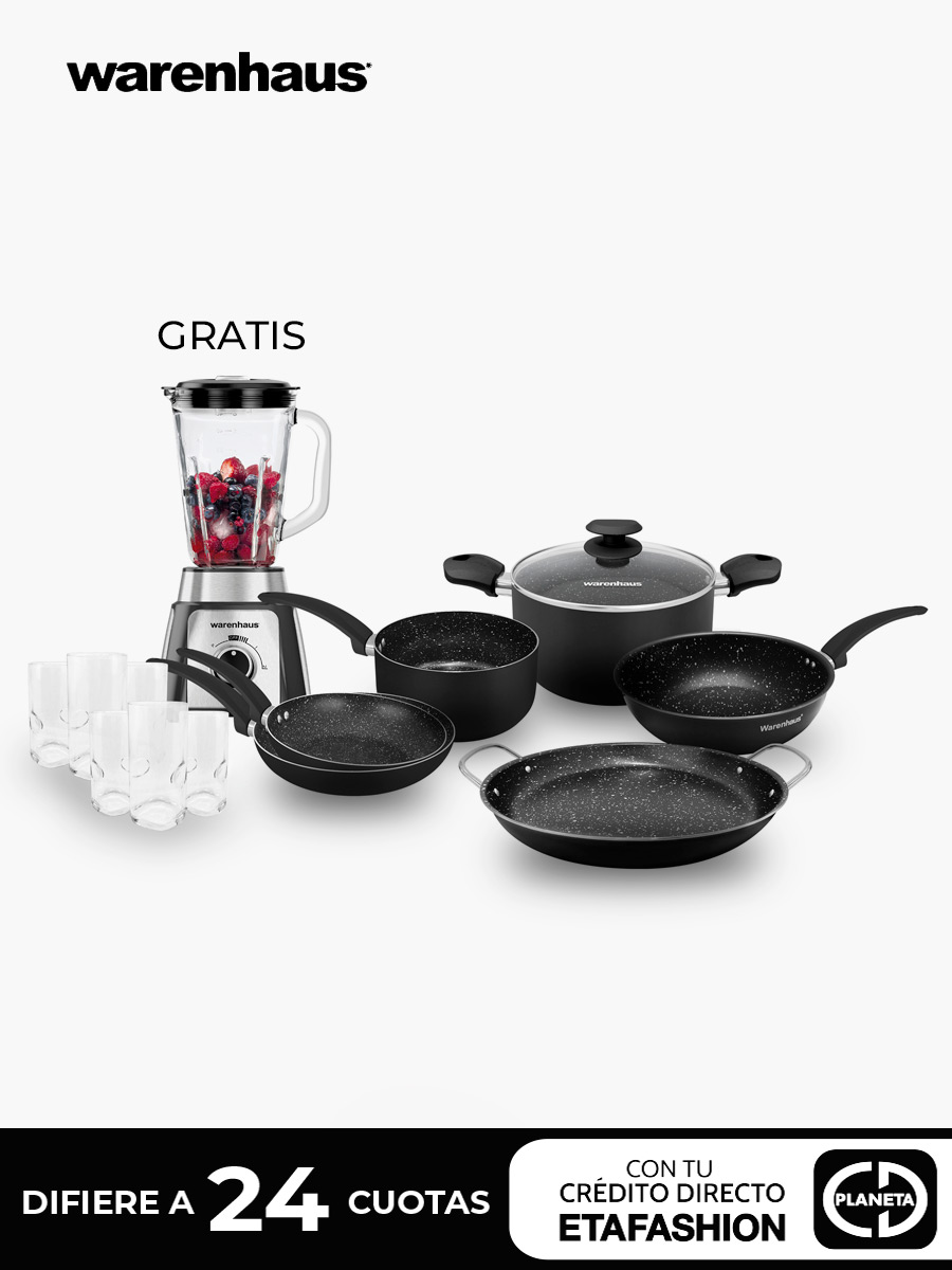 Combo Warenhaus Set de Ollas Meridiano + Licuadora 1.5 Lts Gratis Set de Vasos