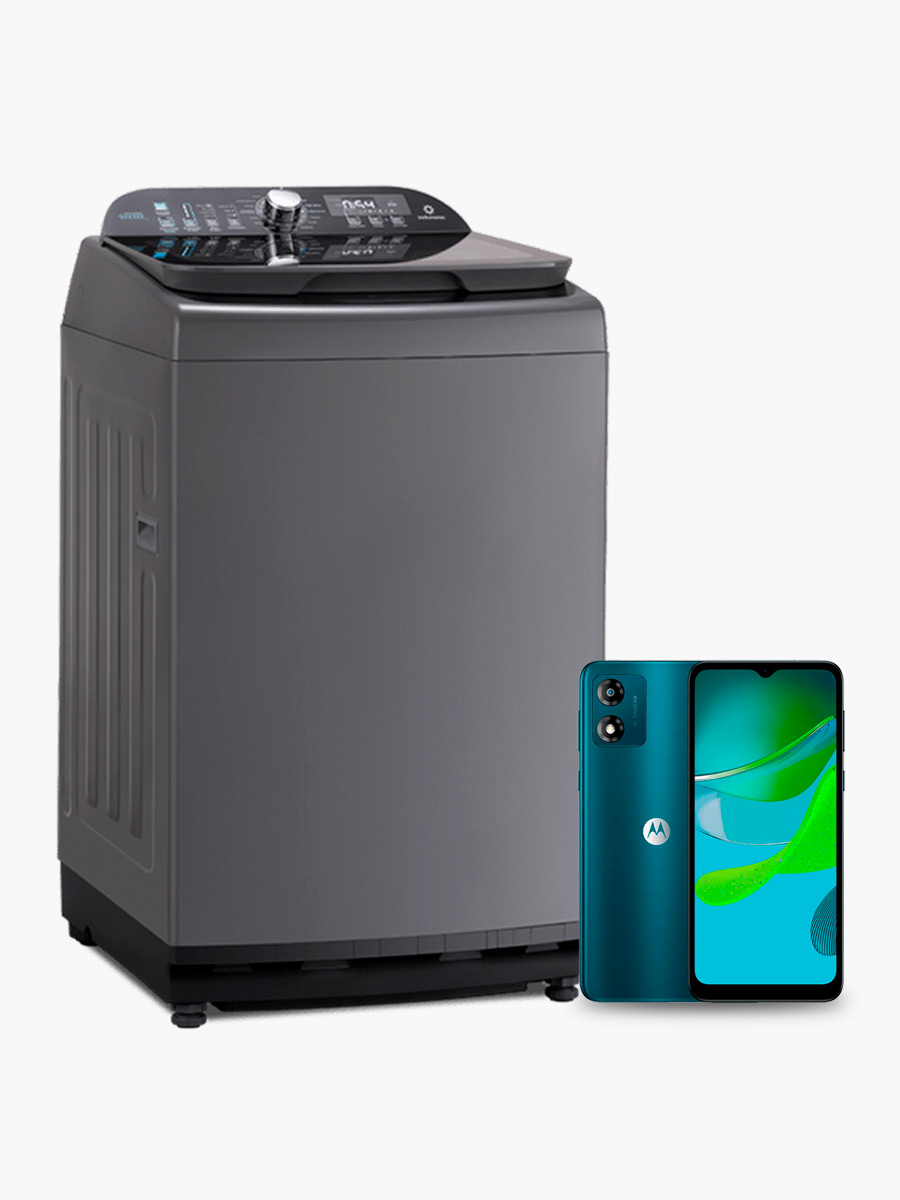 Combo Lavadora Automática Indurama LRI-19DGR | 19 Kg + Celular Motorola E13 64GB | Verde