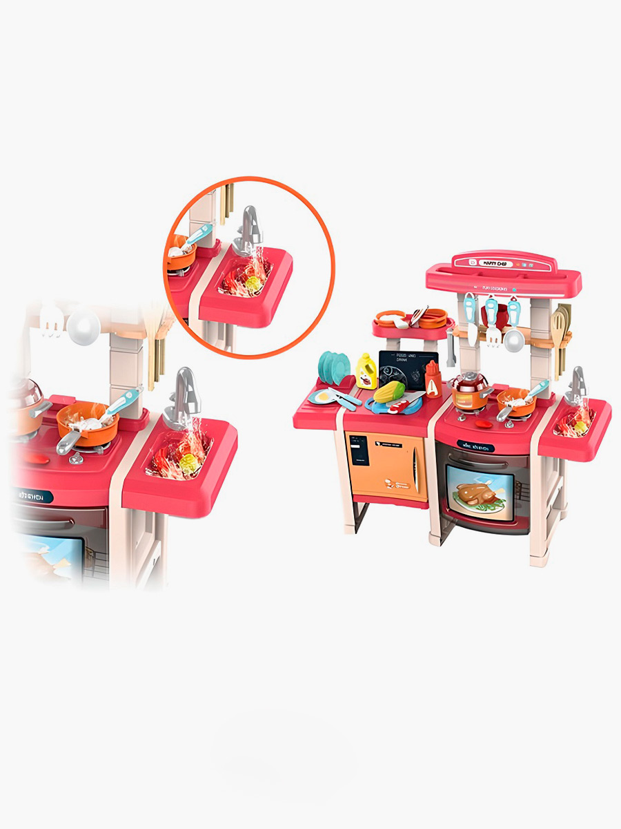 Cocina de juego con llave de agua real