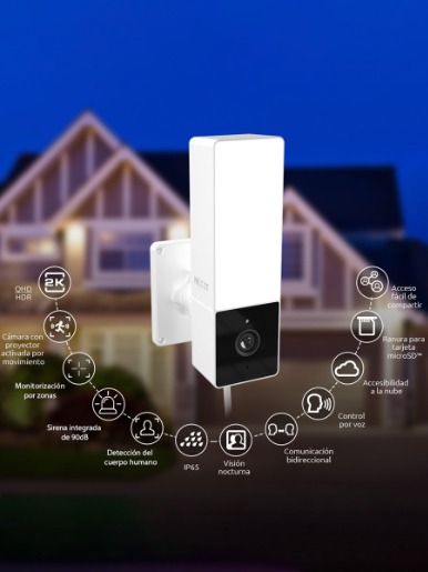 Cámara Nexxt Inteligente Wi-Fi con proyector