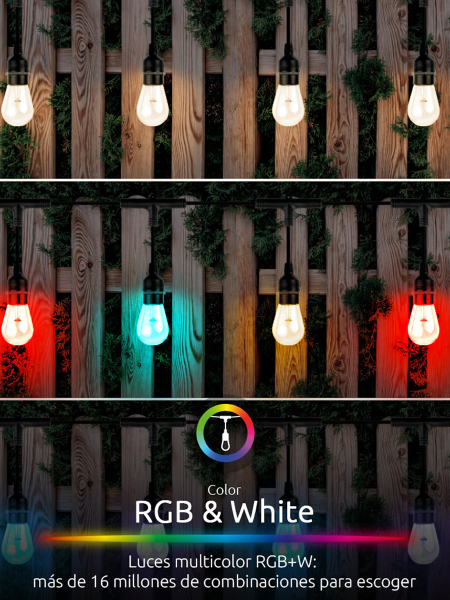 Guirnalda de luces inteligente Nexxt con conexión Wi-Fi