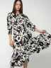 Vestido Midi Estampado con Cinturón - Labelle