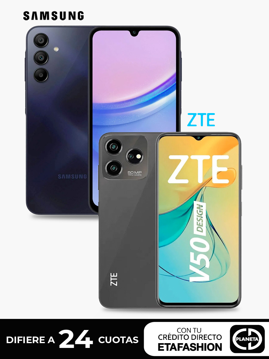 Combo Celular Samsung A15 + Celular ZTE V50 Desing