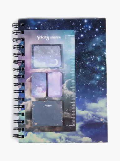 Cuaderno Espiral Galaxia con Sticky Notes