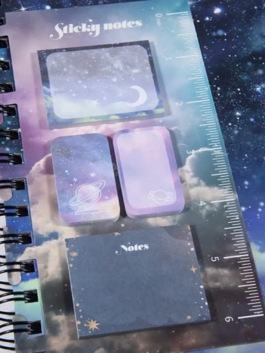 Cuaderno Espiral Galaxia con Sticky Notes