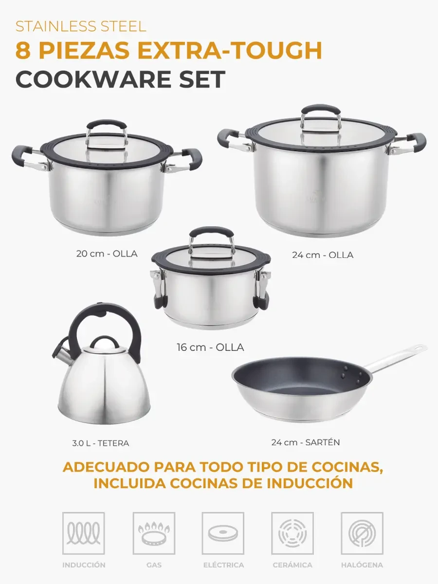 Set de Ollas Luxury 8 Piezas