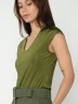 Blusa Sin Mangas Con Cuello En U - Labelle