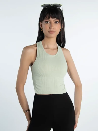 Top cuello redondo