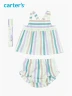Carter's - Set Pack X3 Blusa + Protector de Pañal + Cintillo