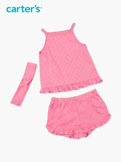 Carter's - Set Pack X3 Blusa + Protector de Pañal + Cintillo