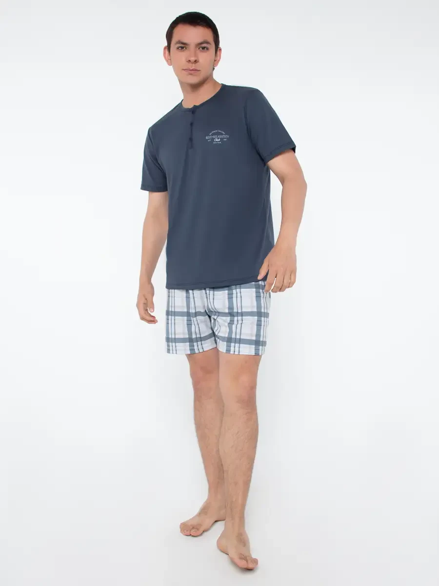Pijama a cuadros Camiseta + Short - Navigare