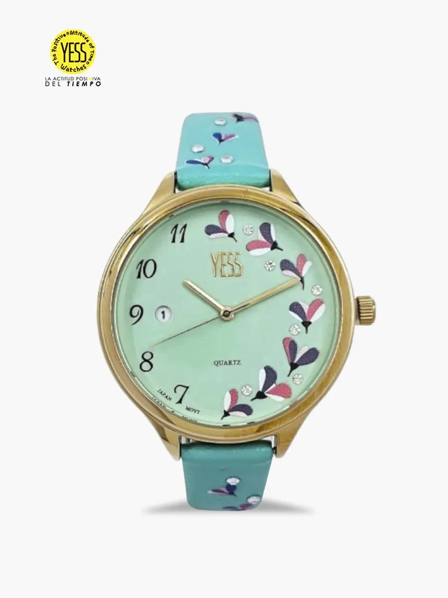 Reloj Yess Análogo de Cuero | Turquesa