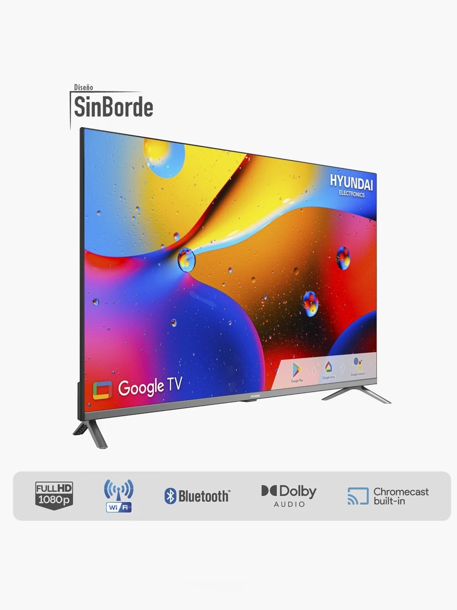 Combo Smart TV HYUNDAI 43" Google TV + Parlante XBOSS BD-8000