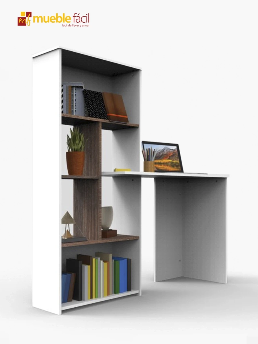 Escritorio Narval Mueble Fácil | Blanco / Arizona