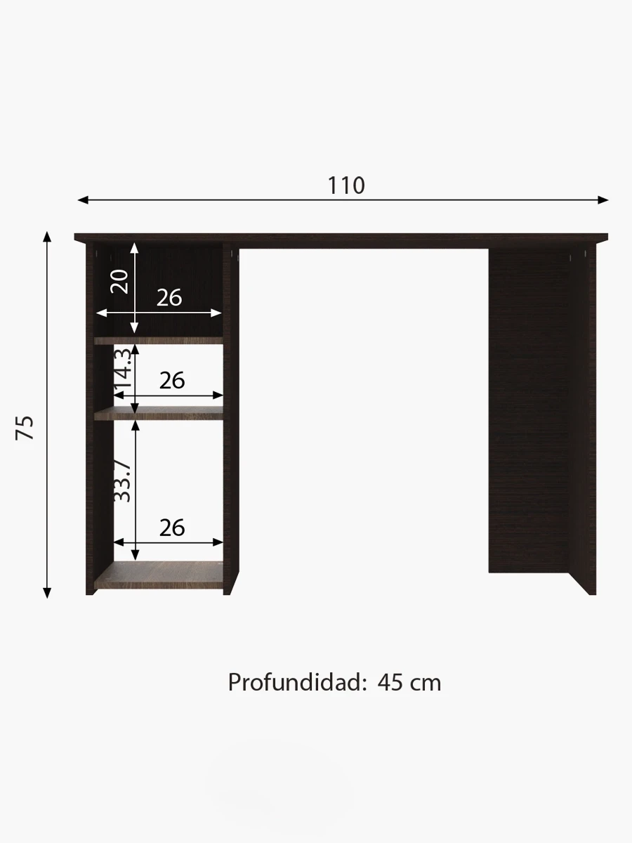 Escritorio Erizo Mueble Fácil |Wengue/ Arizona