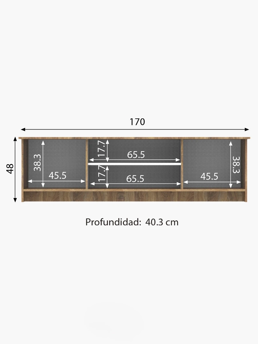 Mesa de TV hasta 65” Tarsa Mueble Fácil | Arizona