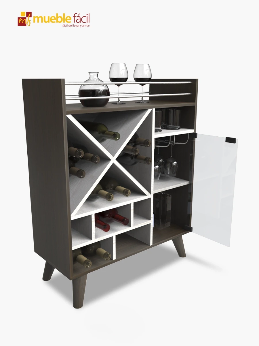 Bar Albania Mueble Fácil | Alaska / Nogal Oscuro