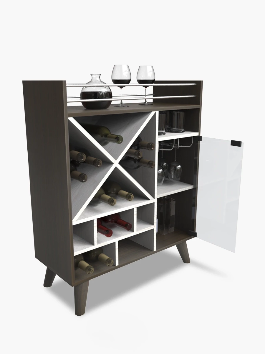 Bar Albania Mueble Fácil | Alaska / Nogal Oscuro