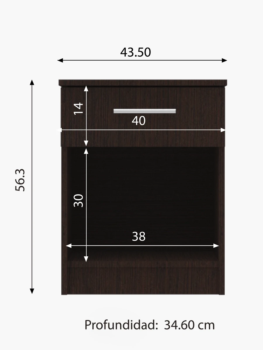 Mesa de Noche Mueble Fácil | Wengue