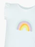 Blue Seven - Camiseta con Volantes e Impresión de Arcoíris