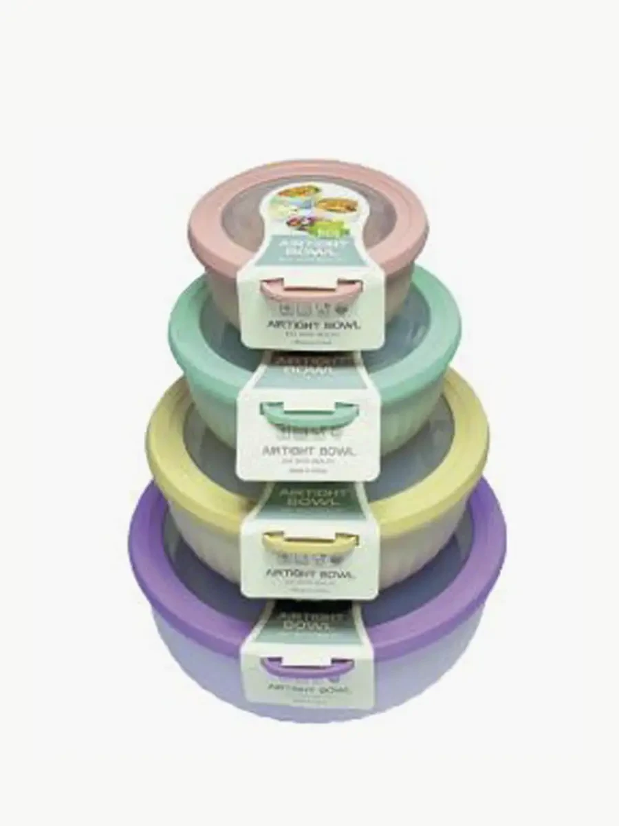 Set de Herméticos Circulares Warenhaus con Tapa y Válvula 4 Piezas