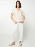 Blusa Casual Unicolor con Detalles