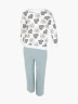 Conjunto de camiseta y pantalón con estampado de corazones