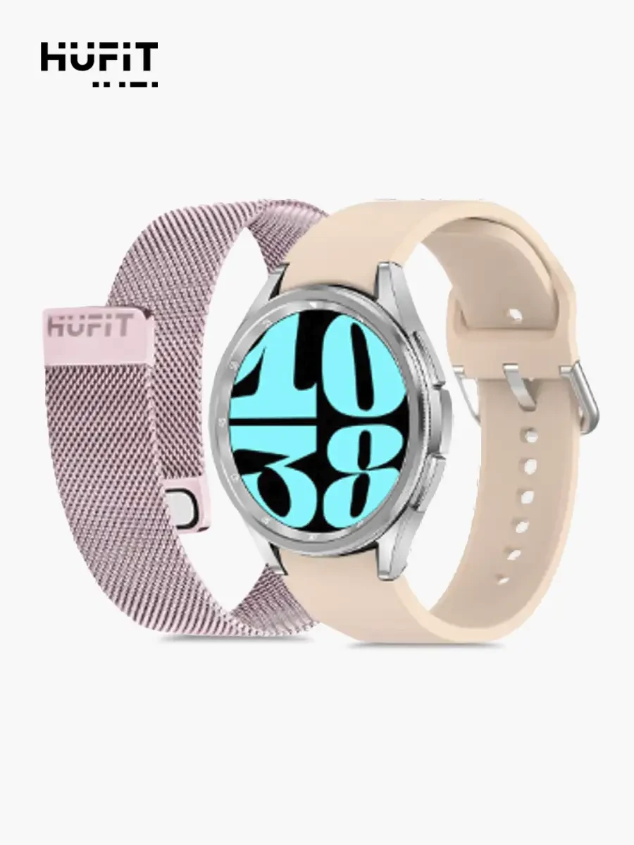 SmartWatch Hufit Doble Correa | Silicón - Metal Rosa