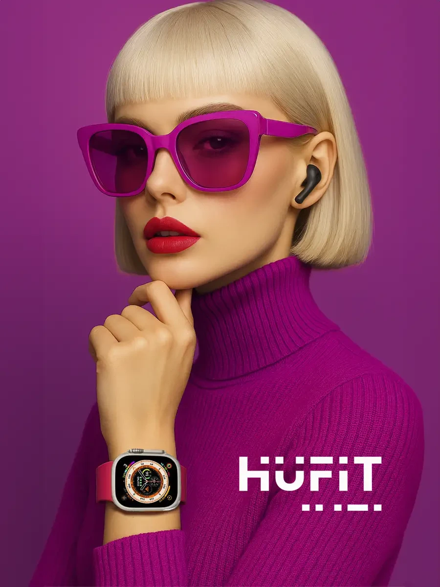 SmartWatch Hufit Doble Correa | Silicón Metal - Rosa Dorado