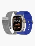 SmartWatch Hufit Doble Correa | Silicón Metal - Azul Plateado