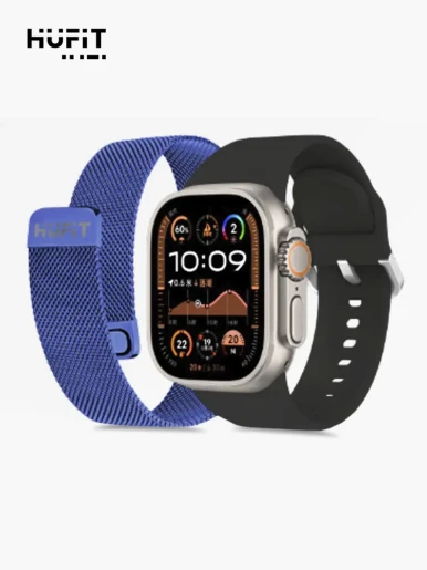 SmartWatch Hufit Doble Correa | Silicón Metal - Negro Azul