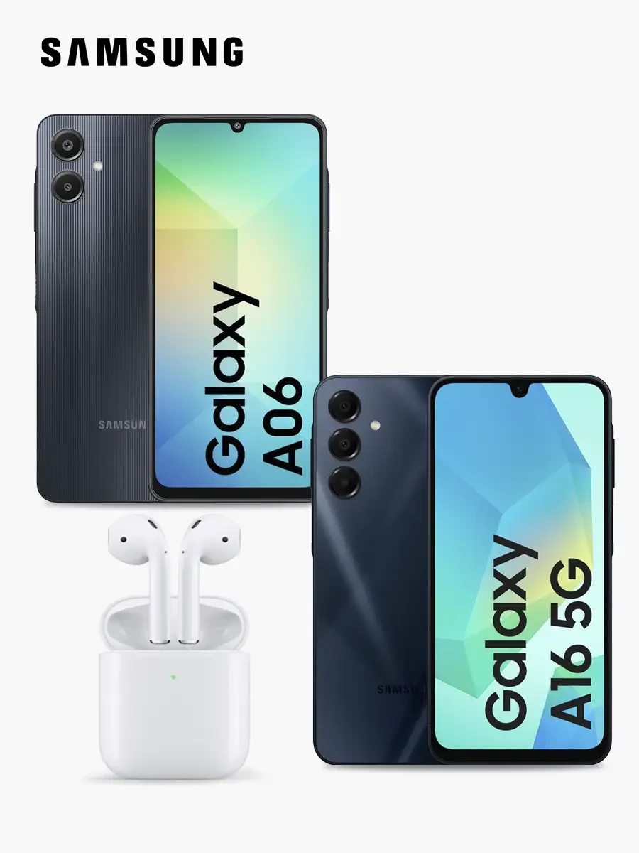 Combo Celular Samsung A16 256GB + Celular A06 128GB + Audífonos T191