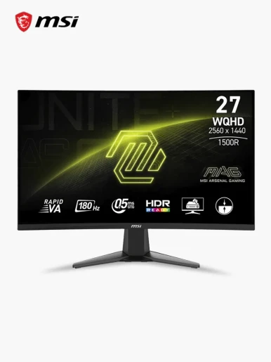 Monitor MSI 27″ MAG 27CQ6F - Curvo Gamer WQHD 180Hz | Negro