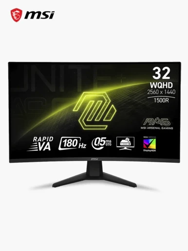 Monitor MSI 32″ MAG 32CQ6F - Curvo Gamer WQHD 180 Hz | Negro