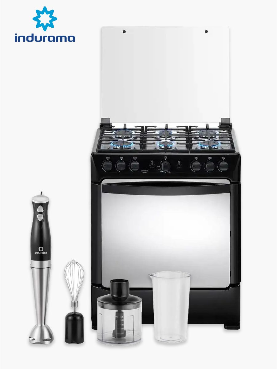 Combo Cocina a Gas Sorrento Maxgrill Zafiro 30" NG + Batidora de Inmersión Indurama IBINE24 NE