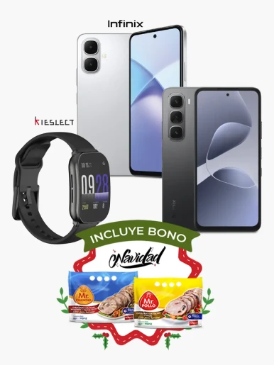 Combo Infinix Hot 60i 256 GB + Smart 10 128 GB + Smartwatch Balancs + Bono Navideño
