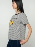 Camiseta Estampada de Rayas con Diseño