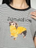 Camiseta Estampada de Rayas con Diseño