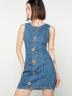 Vestido Corto Denim con Apliques Dorados - Labelle