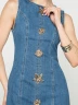 Vestido Corto Denim con Apliques Dorados - Labelle